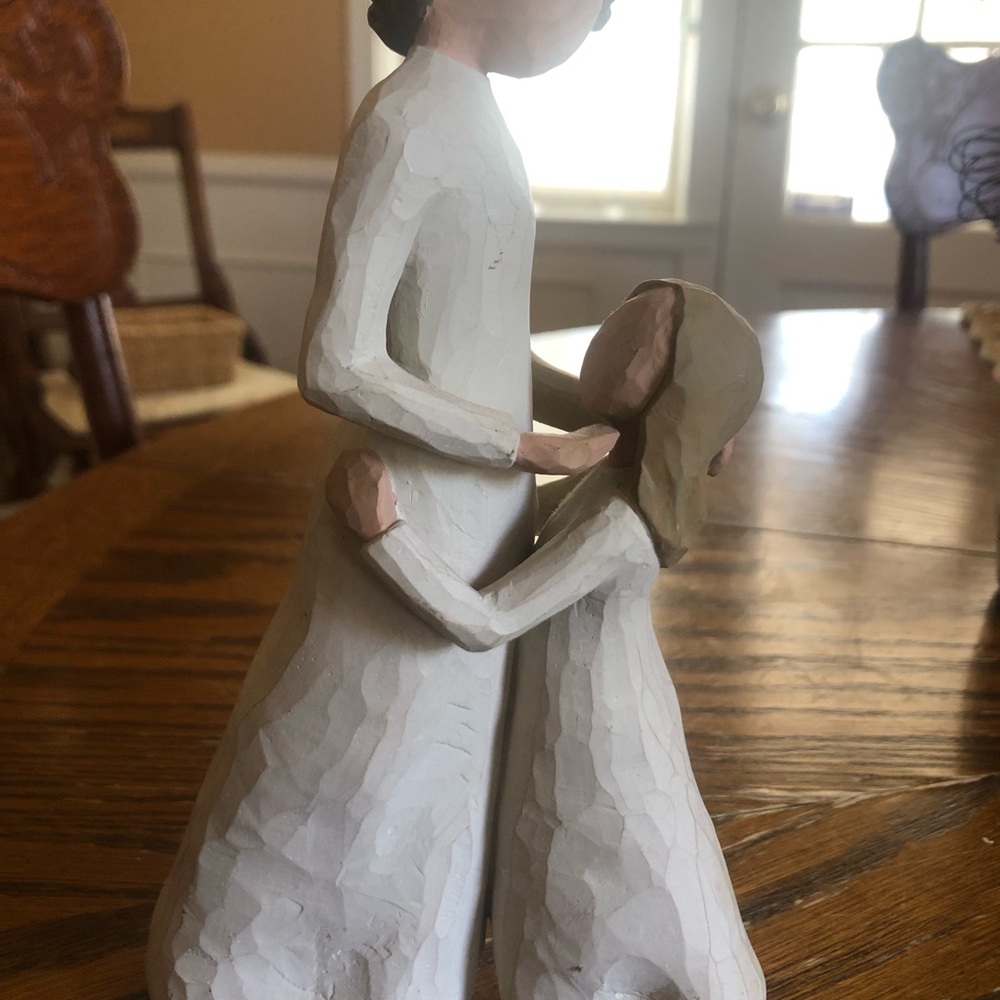 Embracing Figures Sculpture - Cream and Tan